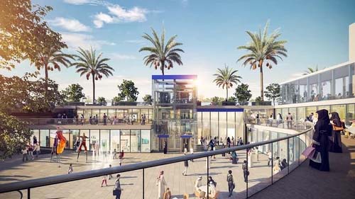 A modern, open-air shopping center featuring glass store facades and palm trees, with a central glass elevator showcasing advanced infrastructure design. Various people stroll and shop under a sunny sky, highlighting the seamless integration of MicroStation in every architectural detail. | Bentley Systems | Infrastructure Engineering Software Company A modern, open-air shopping center featuring glass store facades and palm trees, with a central glass elevator showcasing advanced infrastructure design. Various people stroll and shop under a sunny sky, highlighting the seamless integration of MicroStation in every architectural detail.