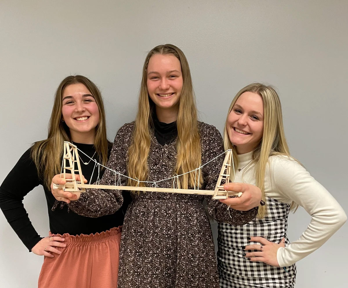 Girls showing their Knot Right Bridges