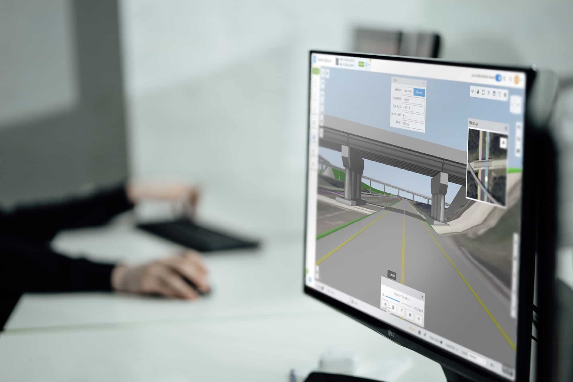 engineer working off of a computer monitor on a project utilizing Bentley's Digital Twin ProjectWise software