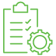 Clipboard with a green checklist from SYNCHRO, some items checked off, providing a visual representation of task organization or completion.