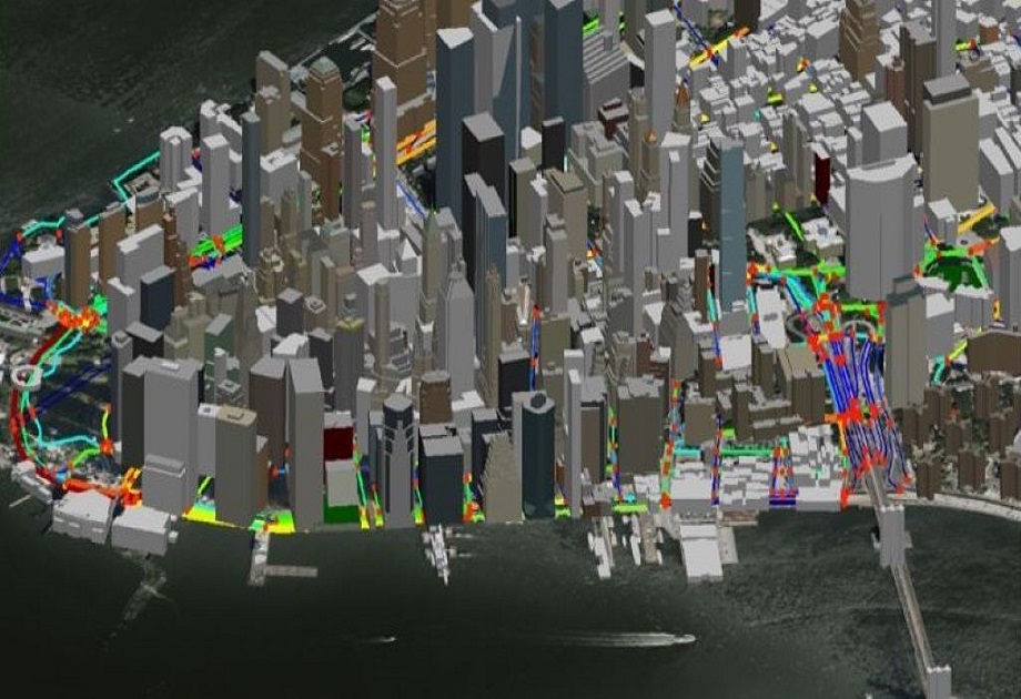 A 3D image of the city of Helsinki.